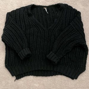 Free People Chunky V-Neck Sweater